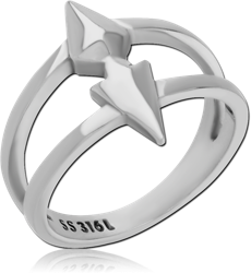 SURGICAL STEEL GRADE 316L RING - ARROW HEADS