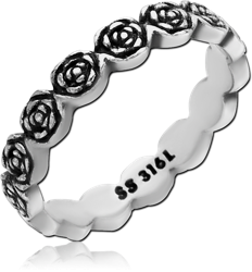 SURGICAL STEEL GRADE 316L RING - ROSES