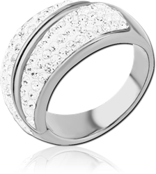 SURGICAL STEEL GRADE 316L RING WITH VALUE JEWELED CRYSTALINE