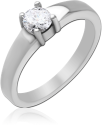 SURGICAL STEEL GRADE 316L JEWELED RING