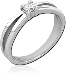 SURGICAL STEEL GRADE 316L JEWELED RING