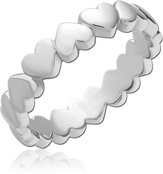 SURGICAL STEEL GRADE 316L RING - HEARTS