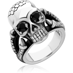 SURGICAL STEEL GRADE 316L JEWELED RING