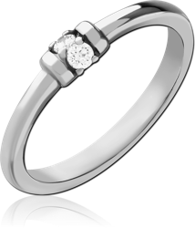 SURGICAL STEEL GRADE 316L JEWELED RING