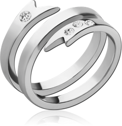 SURGICAL STEEL GRADE 316L JEWELED RING