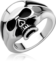 SURGICAL STEEL GRADE 316L RING - SKULL