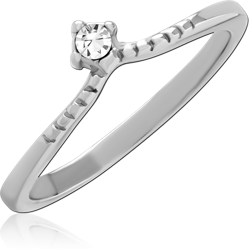 SURGICAL STEEL GRADE 316L JEWELED RING