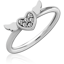 SURGICAL STEEL GRADE 316L JEWELED RING