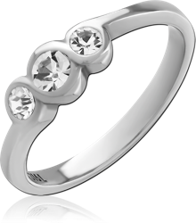 SURGICAL STEEL GRADE 316L JEWELED RING