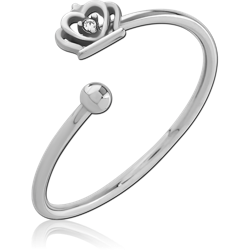 SURGICAL STEEL GRADE 316L JEWELED RING