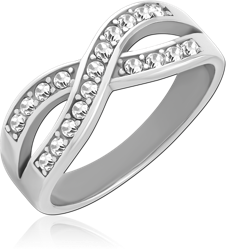 SURGICAL STEEL GRADE 316L JEWELED RING