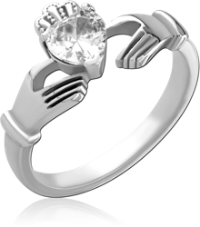 SURGICAL STEEL GRADE 316L JEWELED RING