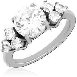 SURGICAL STEEL GRADE 316L JEWELED RING