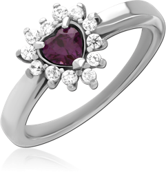 SURGICAL STEEL GRADE 316L JEWELED RING