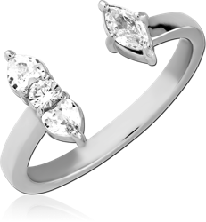 SURGICAL STEEL GRADE 316L JEWELED RING