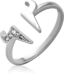 SURGICAL STEEL GRADE 316L JEWELED RING