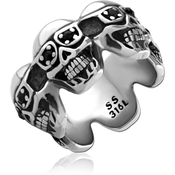 SURGICAL STEEL GRADE 316L JEWELED RING