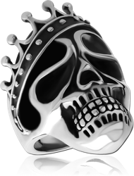 SURGICAL STEEL GRADE 316L RING - SKULL WITH CROWN