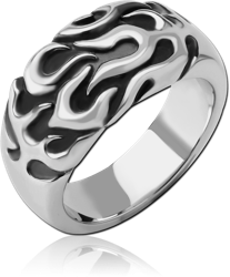 SURGICAL STEEL GRADE 316L RING - FLAMES