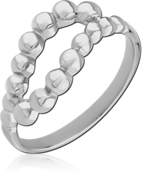SURGICAL STEEL GRADE 316L RING - HALF BALLS