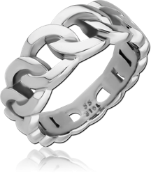 SURGICAL STEEL GRADE 316L RING - CHAINED