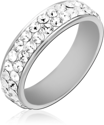 SURGICAL STEEL GRADE 316L CRYSTALINE JEWELED RING