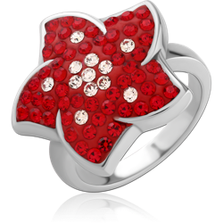 SURGICAL STEEL GRADE 316L CRYSTALINE JEWELED RING