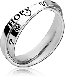 STERLING 925 SILVER RING - STACK TWO RINGS LOVE AND SYMBOLES