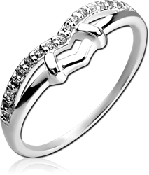 STERLING 925 SILVER JEWELED RING