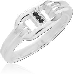 STERLING 925 SILVER JEWELED RING