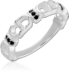 STERLING 925 SILVER JEWELED RING