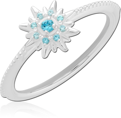 STERLING 925 SILVER JEWELED RING
