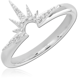 STERLING 925 SILVER JEWELED RING