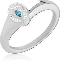 STERLING 925 SILVER JEWELED RING