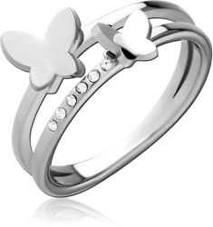 SURGICAL STEEL GRADE 316L JEWELED RING