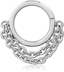 SURGICAL STEEL GRADE 316L SEAMLESS RING WITH CHAIN