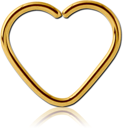 GOLD PVD 18K COATED SURGICAL STEEL GRADE 316L OPEN HEART SEAMLESS RING