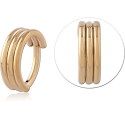 Gold PVD 18K Coated Titanium Alloy Hinged Segment Ring