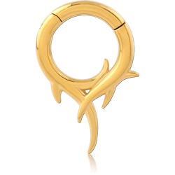 GOLD PVD COATED SURGICAL STEEL GRADE 316L HINGED SEGMENT CLICKER