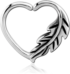 SURGICAL STEEL GRADE 316L OPEN HEART CONTINUOUS RING