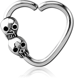 SURGICAL STEEL GRADE 316L OPEN HEART SEAMLESS RING