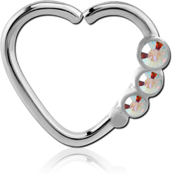 SURGICAL STEEL GRADE 316L OPEN HEART SEAMLESS RING