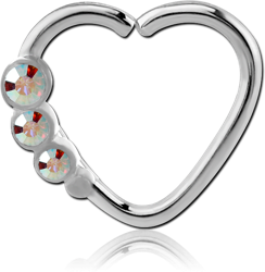 SURGICAL STEEL GRADE 316L OPEN HEART SEAMLESS RING