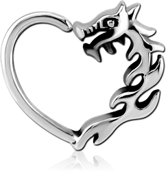 SURGICAL STEEL GRADE 316L OPEN HEART SEAMLESS RING