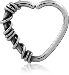 SURGICAL STEEL GRADE 316L OPEN HEART SEAMLESS RING