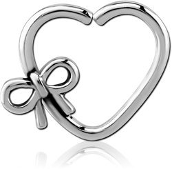 SURGICAL STEEL GRADE 316L OPEN HEART SEAMLESS RING