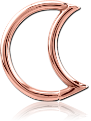 ROSE GOLD PVD SURGICAL STEEL GRADE 316L OPEN MOON SEAMLESS RING
