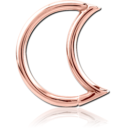 ROSE GOLD PVD SURGICAL STEEL GRADE 316L OPEN MOON SEAMLESS RING