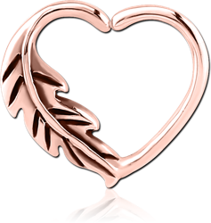 ROSE GOLD PVD COATED SURGICAL STEEL GRADE 316L OPEN HEART SEAMLESS RING - RIGHT