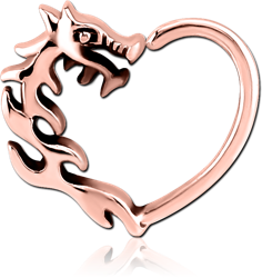 ROSE GOLD PVD COATED SURGICAL STEEL GRADE 316L OPEN HEART SEAMLESS RING - RIGHT